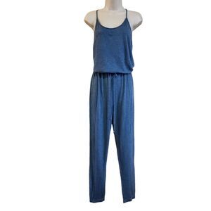 New Lanston Sport Knit Halter Jumpsuit Size XS Blue